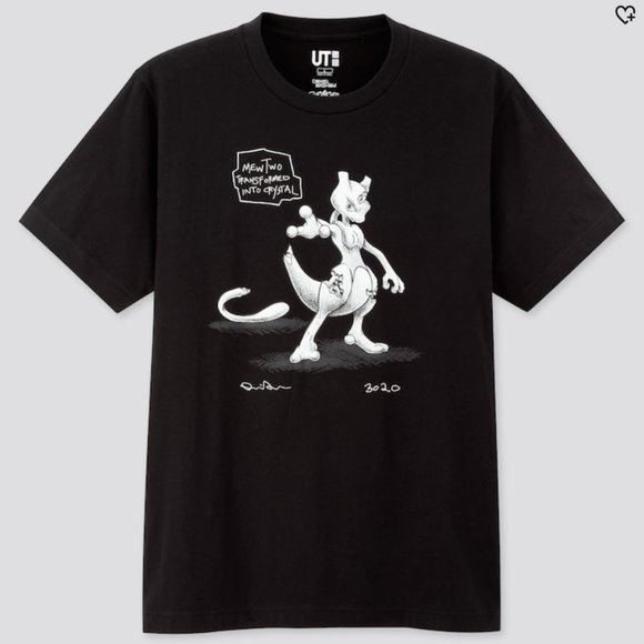 DANIEL ARSHAM X POKEMON T-Shirt Mewtwo Transformed into Crystal UNIQLO Size S - Picture 1 of 7